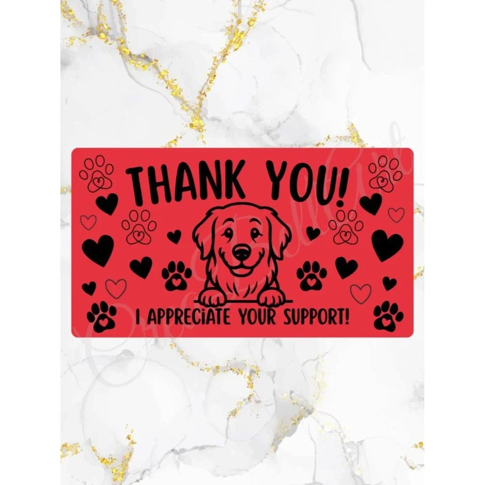 100 Cute Dog Thank You Stickers for Packaging | Small Business Labels